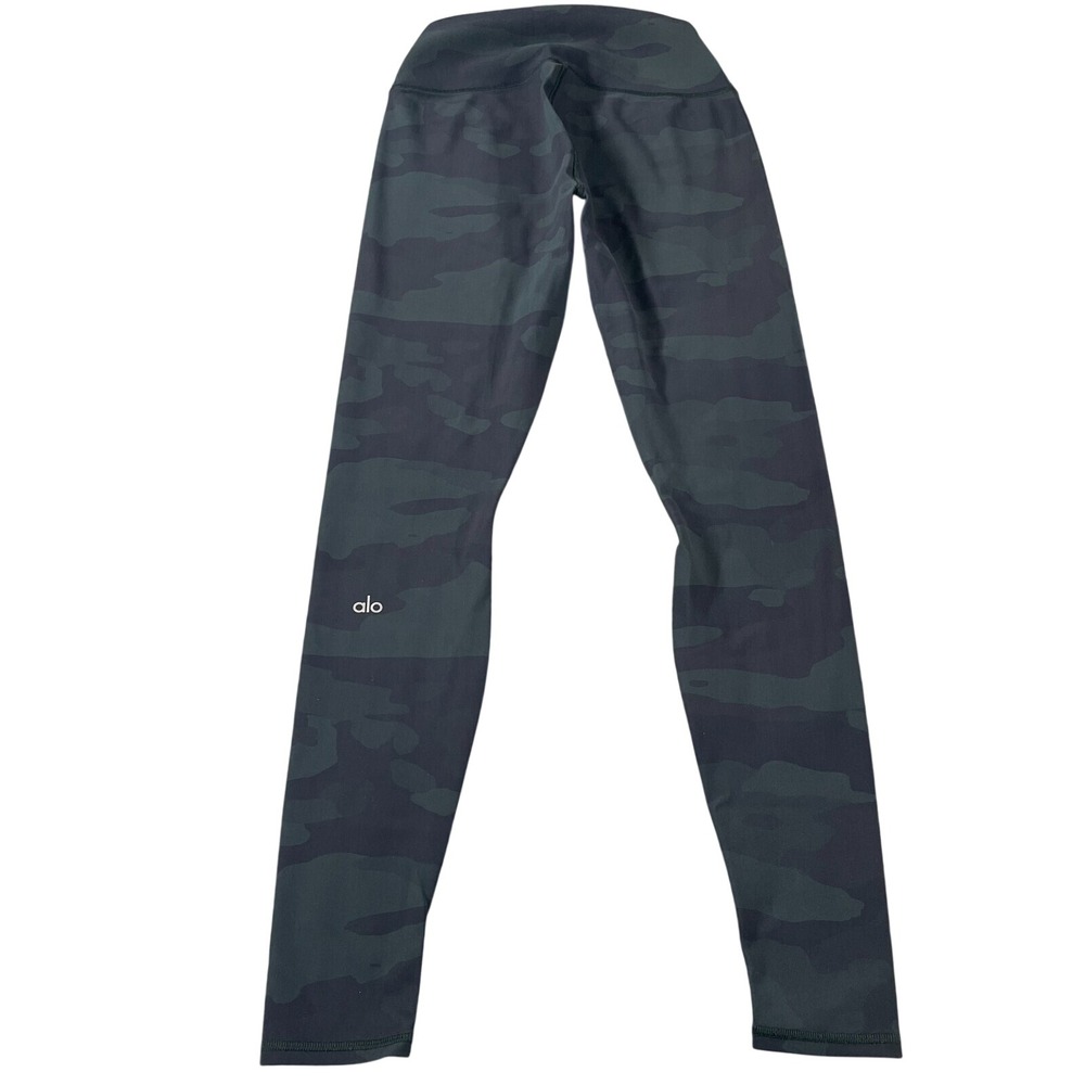 Alo Yoga High Waist Camo Leggings Dark Green Black Camouflage Activewear Women S